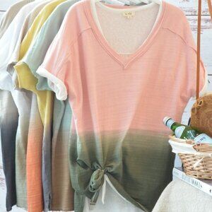 Peony Peach Dip-Dye Top